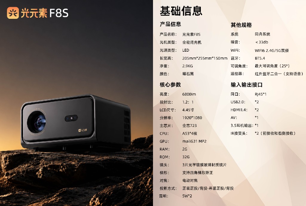 光元素F8S - 基础信息